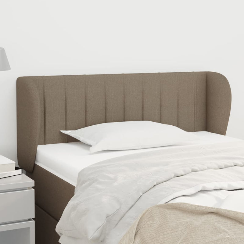 Hoofdbord met randen 83x23x78/88 cm stof taupe