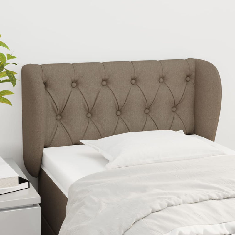 Hoofdbord met randen 83x23x78/88 cm stof taupe