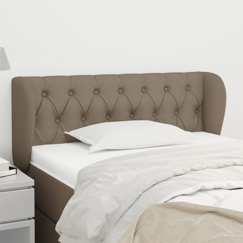 Hoofdbord met randen 93x23x78/88 cm stof taupe