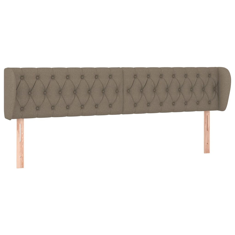 Hoofdbord met randen 183x23x78/88 cm stof taupe