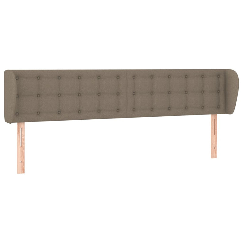 Hoofdbord met randen 203x23x78/88 cm stof taupe