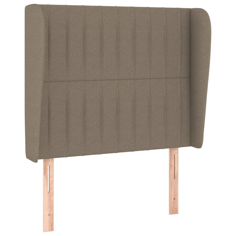 Hoofdbord met randen 103x23x118/128 cm stof taupe