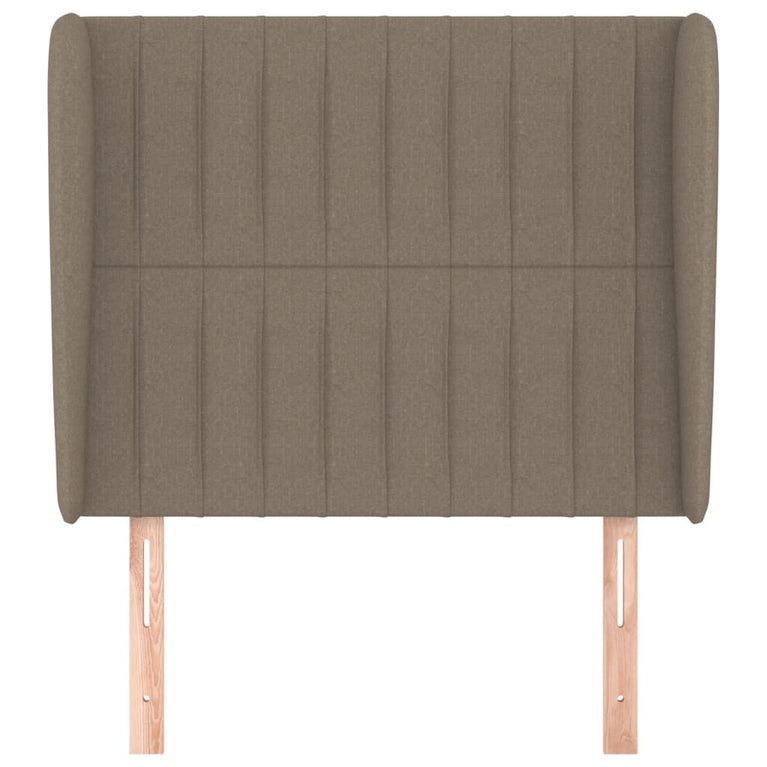 Hoofdbord met randen 103x23x118/128 cm stof taupe
