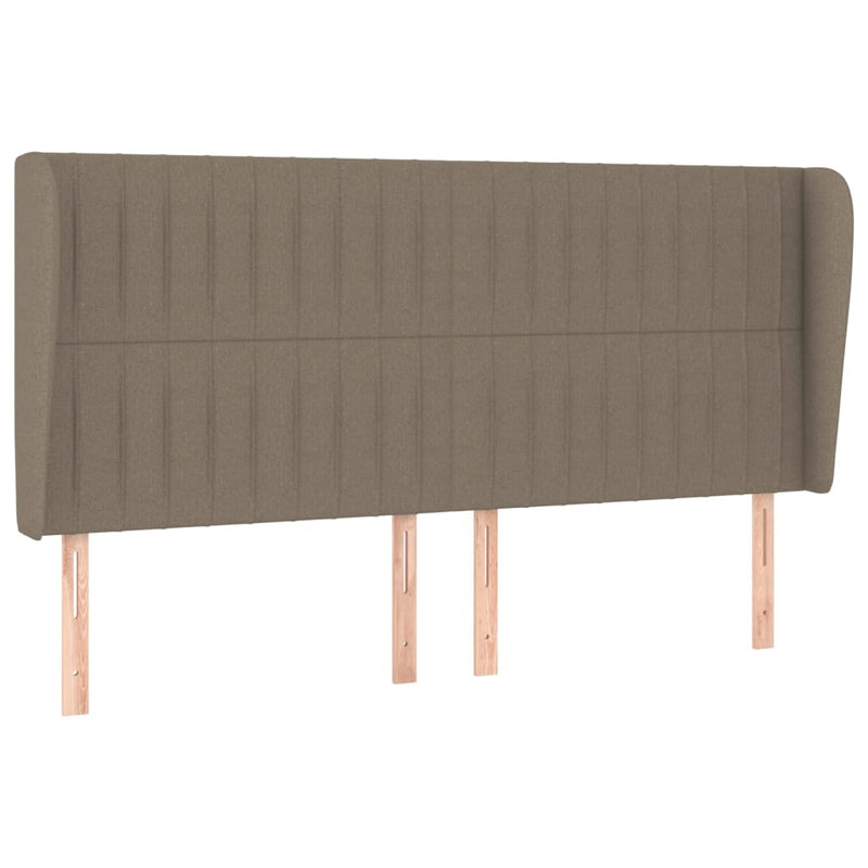 Hoofdbord met randen 203x23x118/128 cm stof taupe