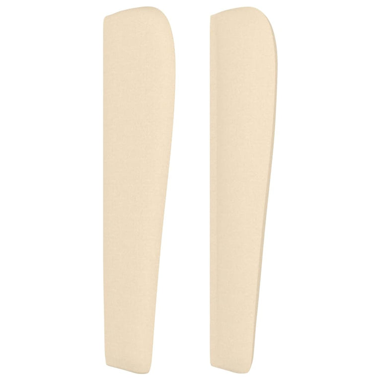 Hoofdbord met randen 103x23x118/128 cm stof crèmekleurig