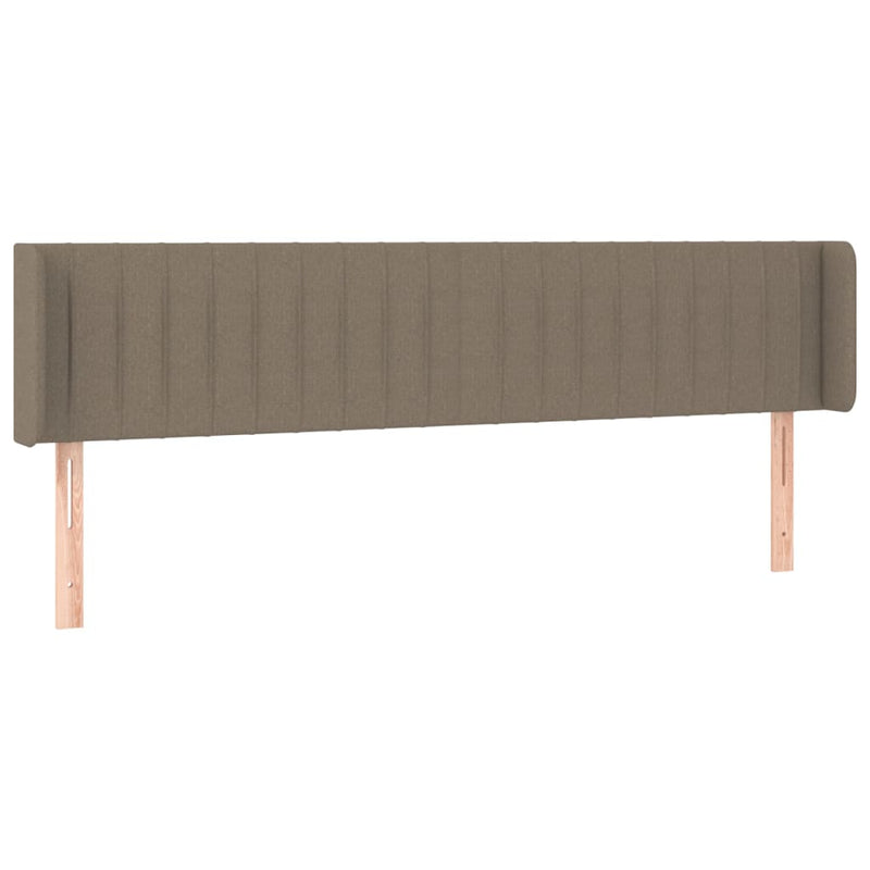 Hoofdbord met randen 203x16x78/88 cm stof taupe