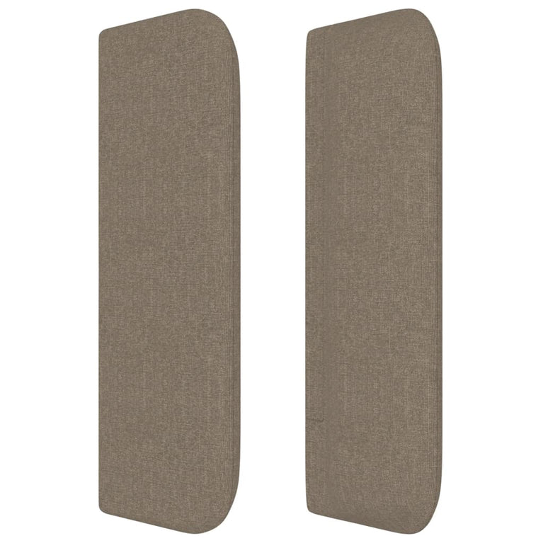 Hoofdbord met randen 203x16x78/88 cm stof taupe