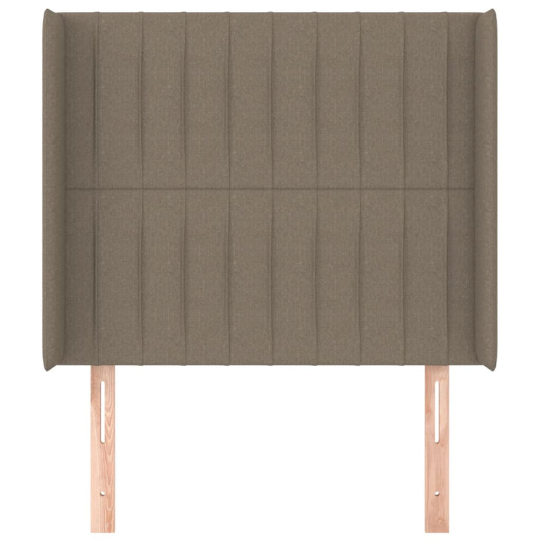 Hoofdbord met randen 103x16x118/128 cm stof taupe