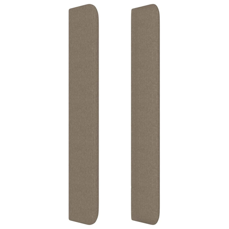 Hoofdbord met randen 203x16x118/128 cm stof taupe