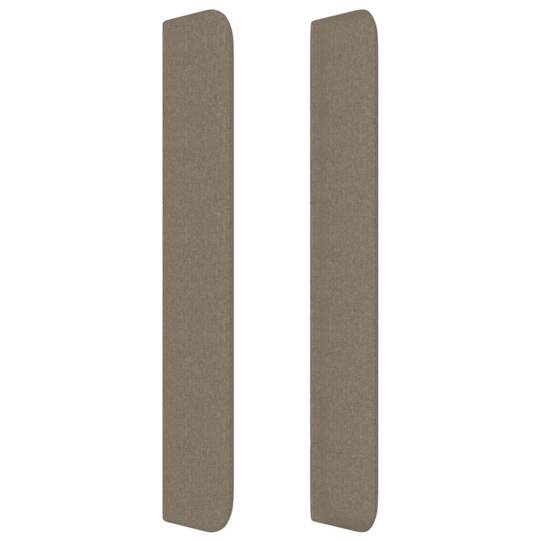 Hoofdbord met randen 163x16x118/128 cm stof taupe
