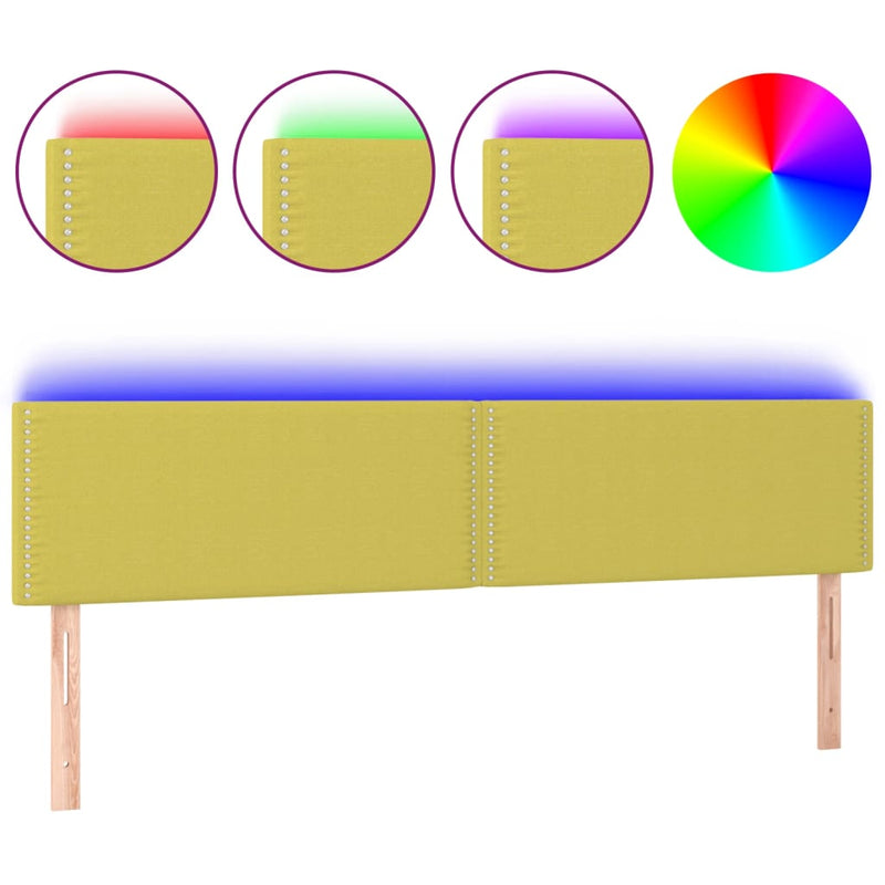 Hoofdbord LED 160x5x78/88 cm stof groen