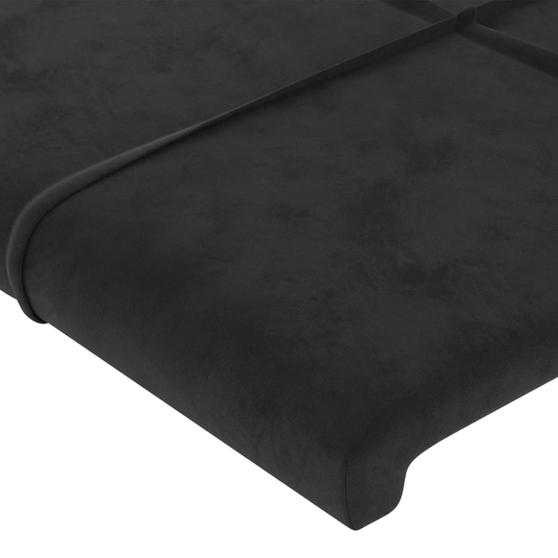 Hoofdbord LED 144x5x78/88 cm fluweel zwart