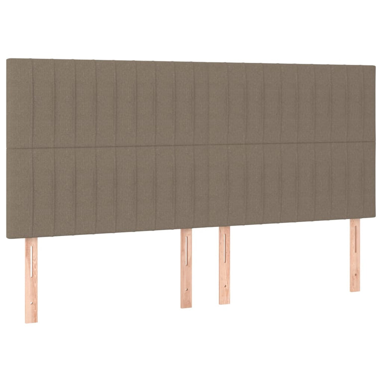 Hoofdbord LED 200x5x118/128 cm stof taupe