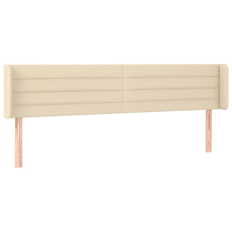 Hoofdbord LED 203x16x78/88 cm stof crèmekleurig