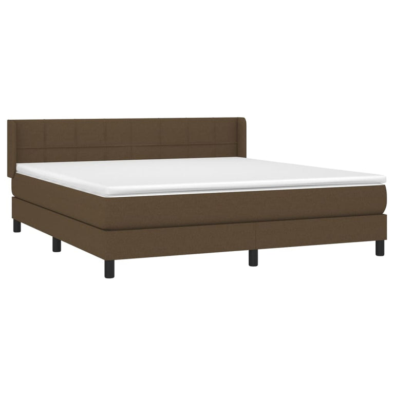 Boxspring met matras stof donkerbruin 160x200 cm