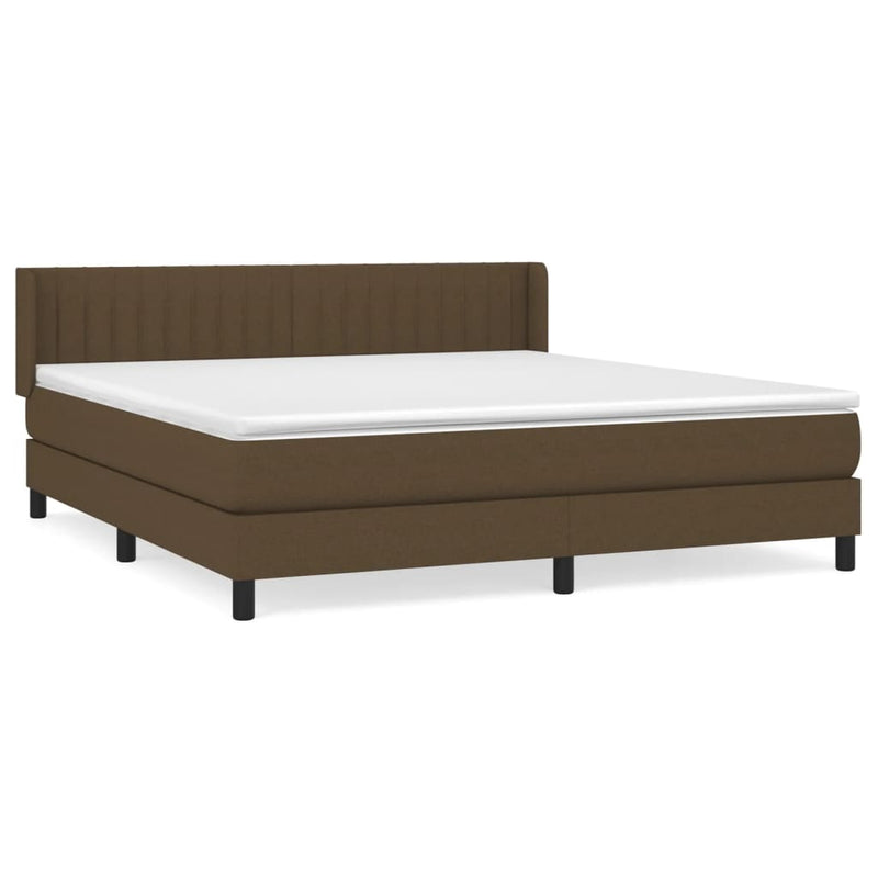 Boxspring met matras stof donkerbruin 160x200 cm