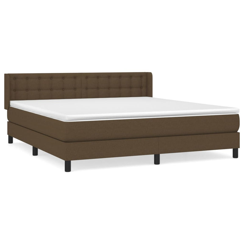 Boxspring met matras stof donkerbruin 160x200 cm