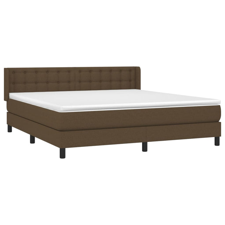 Boxspring met matras stof donkerbruin 160x200 cm