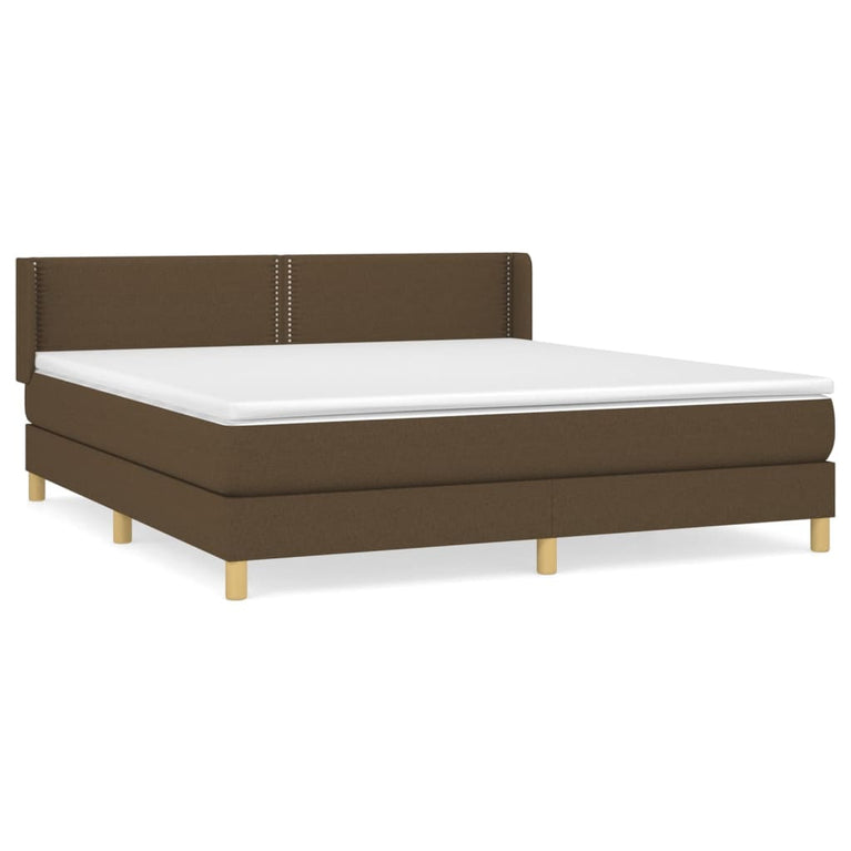 Boxspring met matras stof donkerbruin 160x200 cm