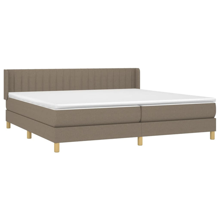Boxspring met matras stof taupe 200x200 cm