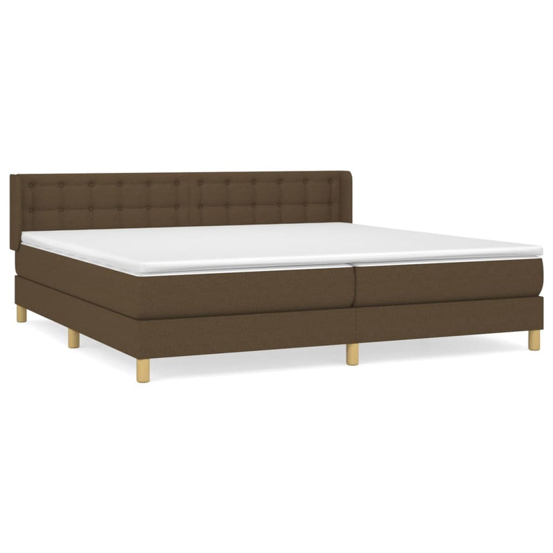 Boxspring met matras stof donkerbruin 160x200 cm