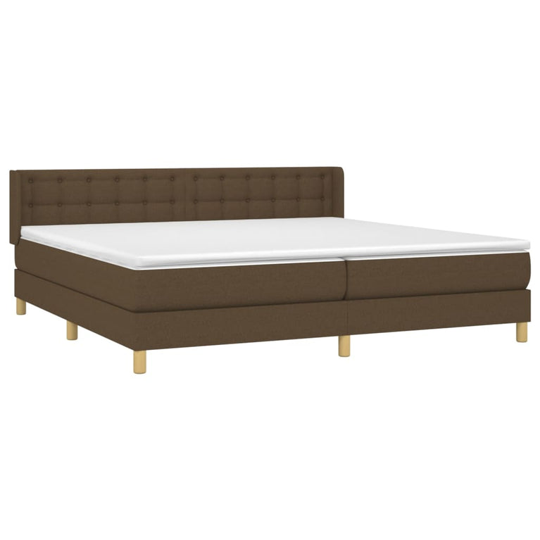 Boxspring met matras stof donkerbruin 160x200 cm