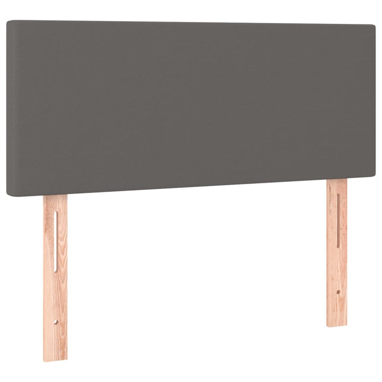 Boxspring met matras kunstleer grijs 100x200 cm