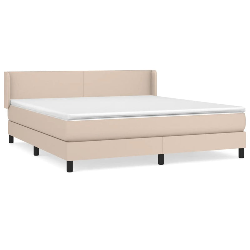 Boxspring met matras kunstleer cappuccinokleurig 180x200 cm