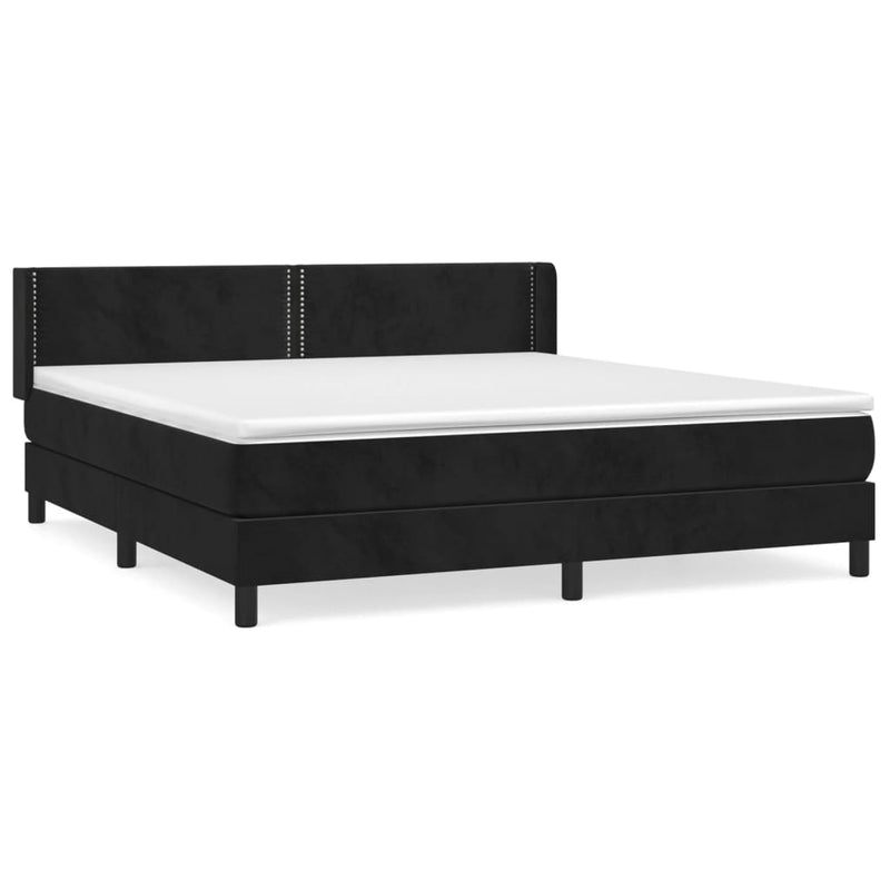 Boxspring met matras fluweel zwart 160x200 cm