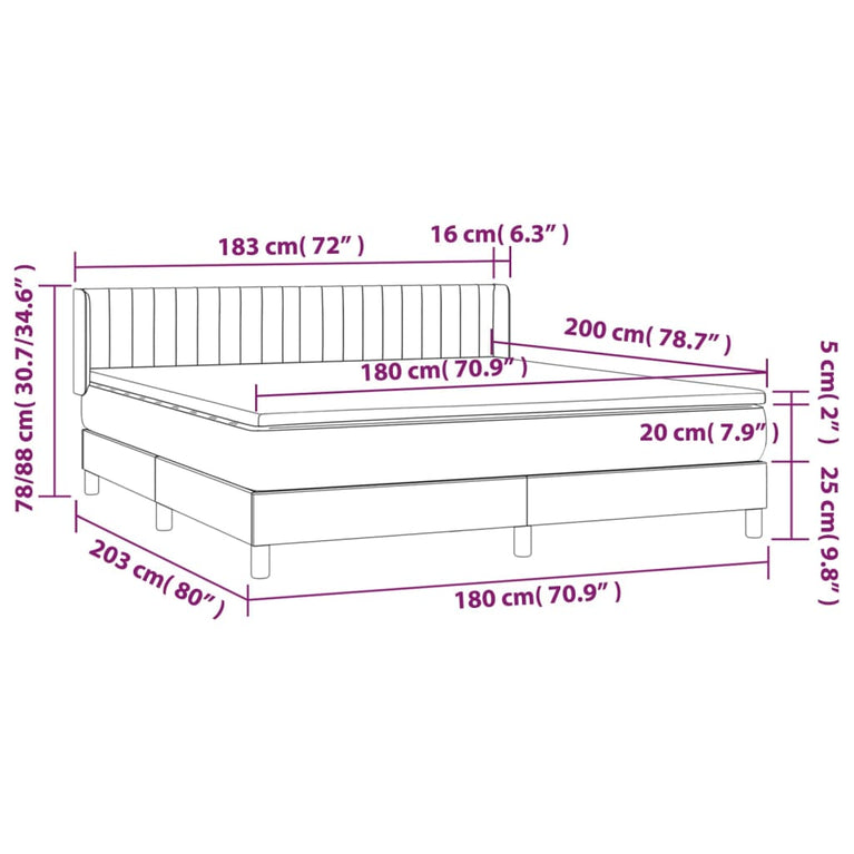 Boxspring met matras fluweel zwart 180x200 cm