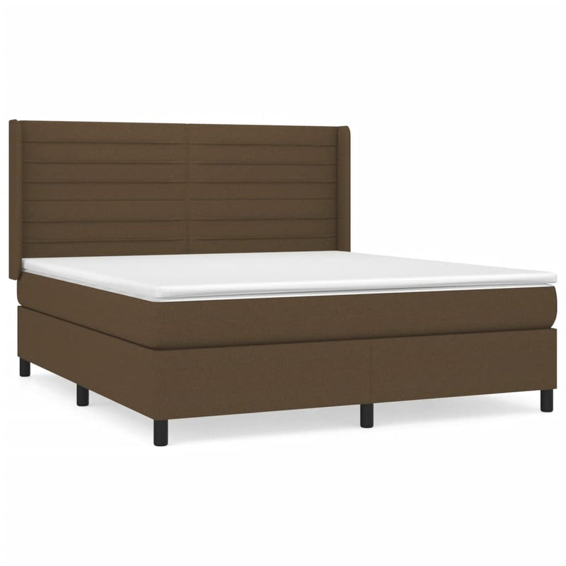 Boxspring met matras stof donkerbruin 180x200 cm