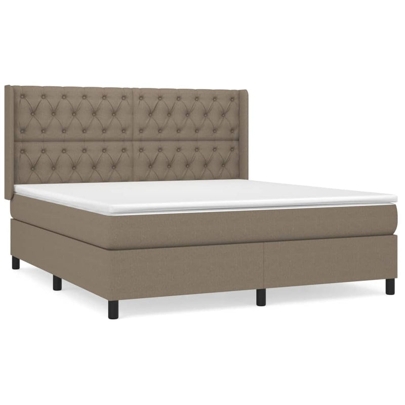 Boxspring met matras stof taupe 160x200 cm