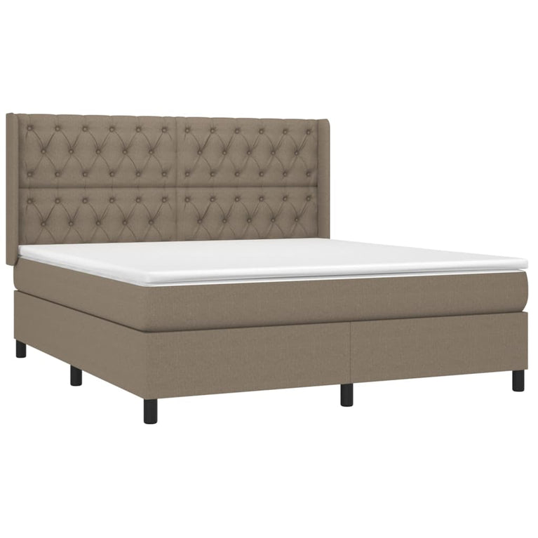 Boxspring met matras stof taupe 160x200 cm