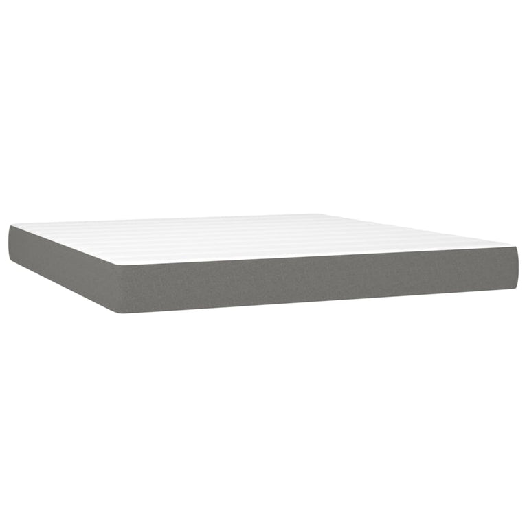 Boxspring met matras stof donkergrijs 180x200 cm