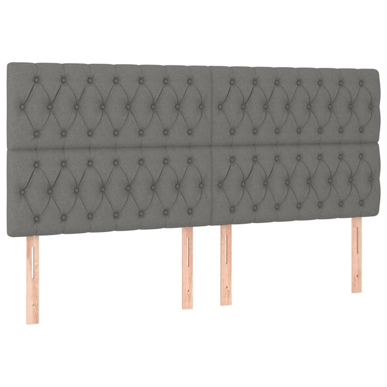 Boxspring met matras stof donkergrijs 180x200 cm