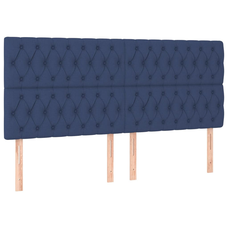 Boxspring met matras stof blauw 180x200 cm