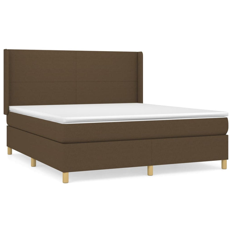 Boxspring met matras stof donkerbruin 160x200 cm