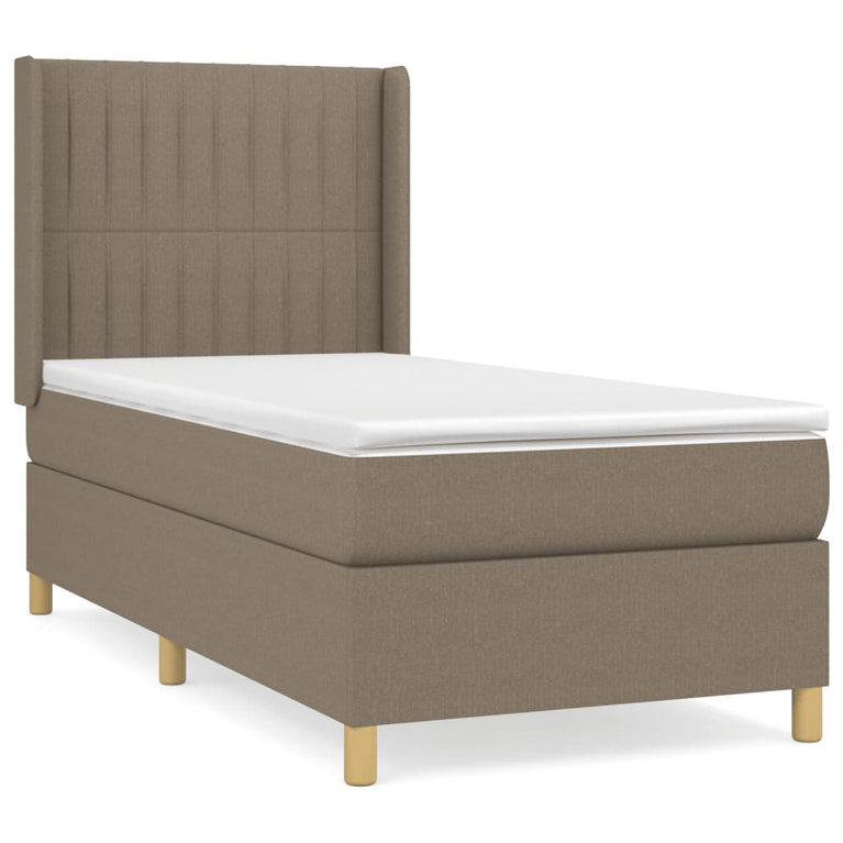 Boxspring met matras stof taupe 100x200 cm