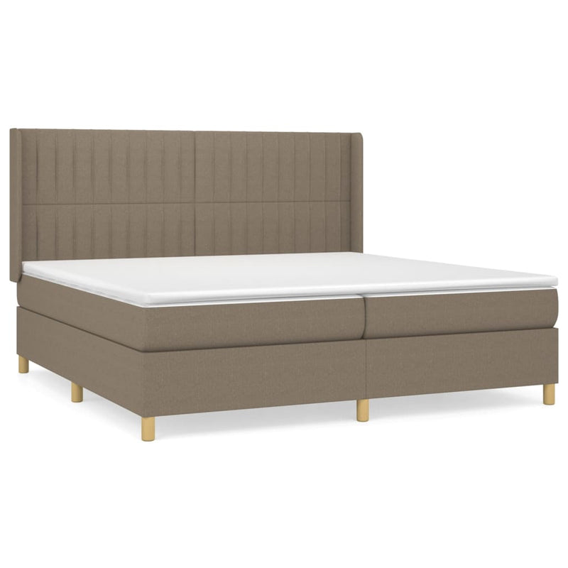Boxspring met matras stof taupe 200x200 cm