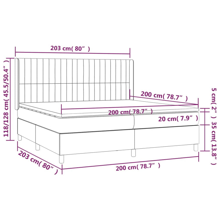 Boxspring met matras stof taupe 200x200 cm