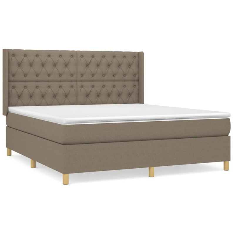 Boxspring met matras stof taupe 160x200 cm