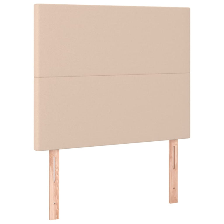 Boxspring met matras kunstleer cappuccinokleurig 90x190 cm