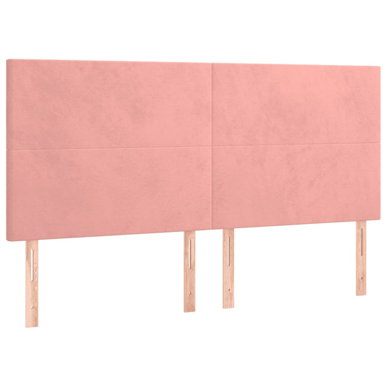 Boxspring met matras fluweel roze 180x200 cm