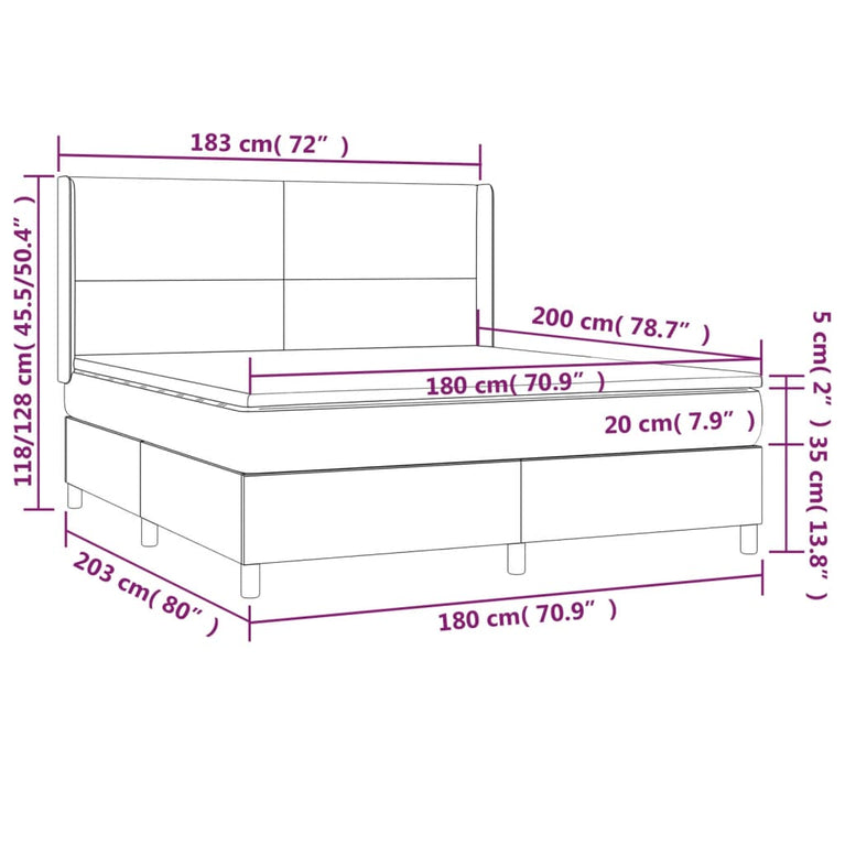 Boxspring met matras fluweel roze 180x200 cm