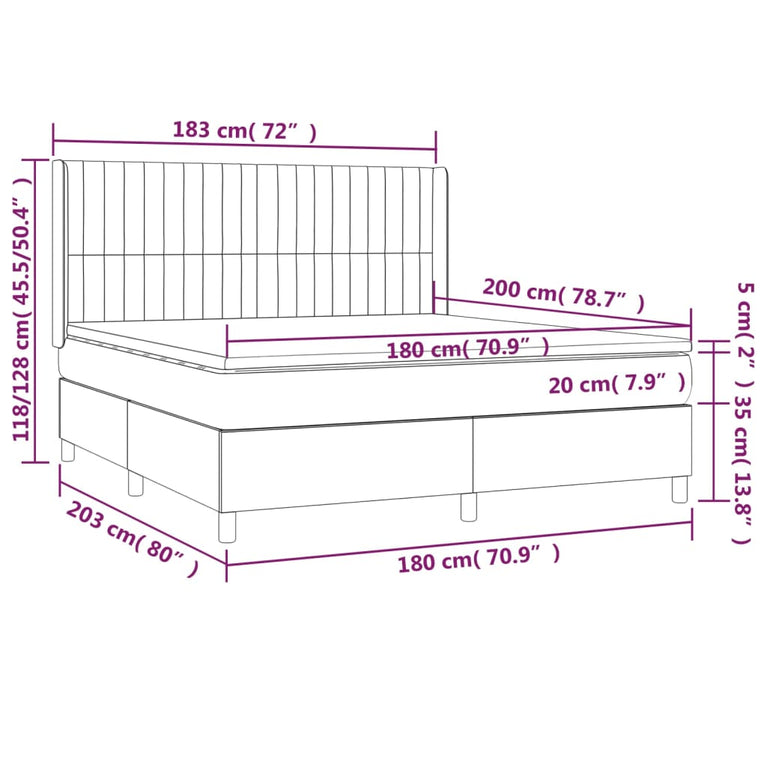Boxspring met matras fluweel donkerblauw 180x200 cm
