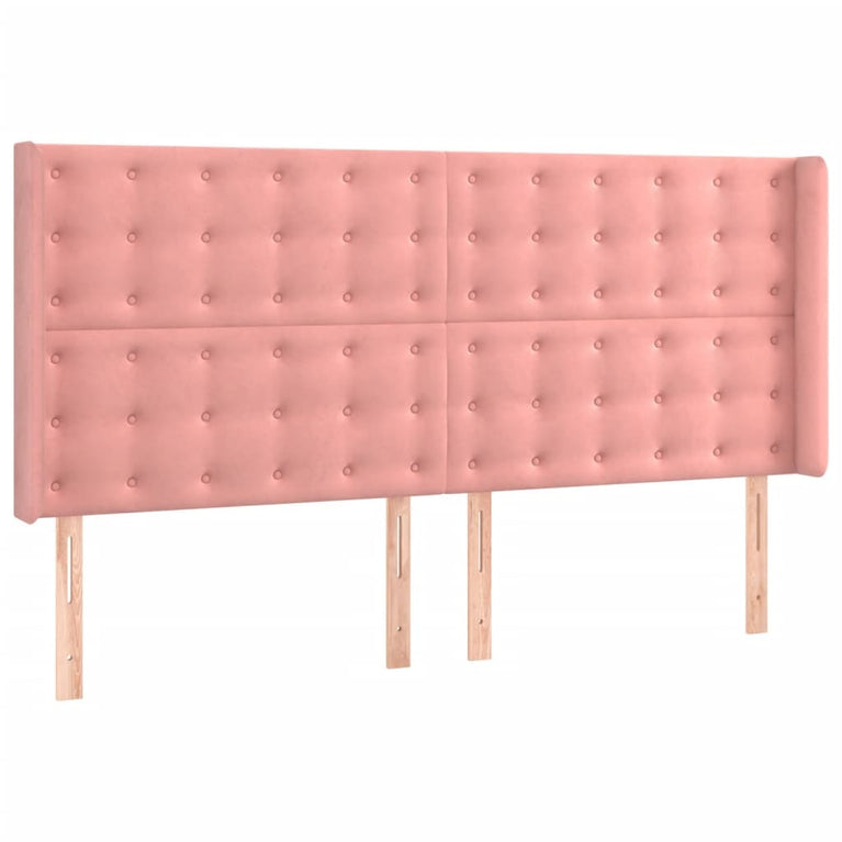 Boxspring met matras fluweel roze 180x200 cm