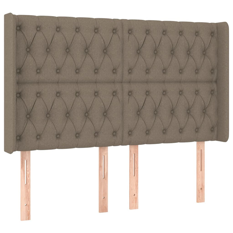Boxspring met matras en LED stof taupe 160x200 cm