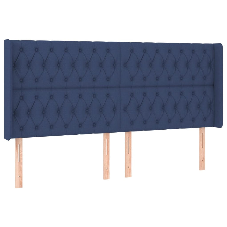 Boxspring met matras en LED stof blauw 180x200 cm