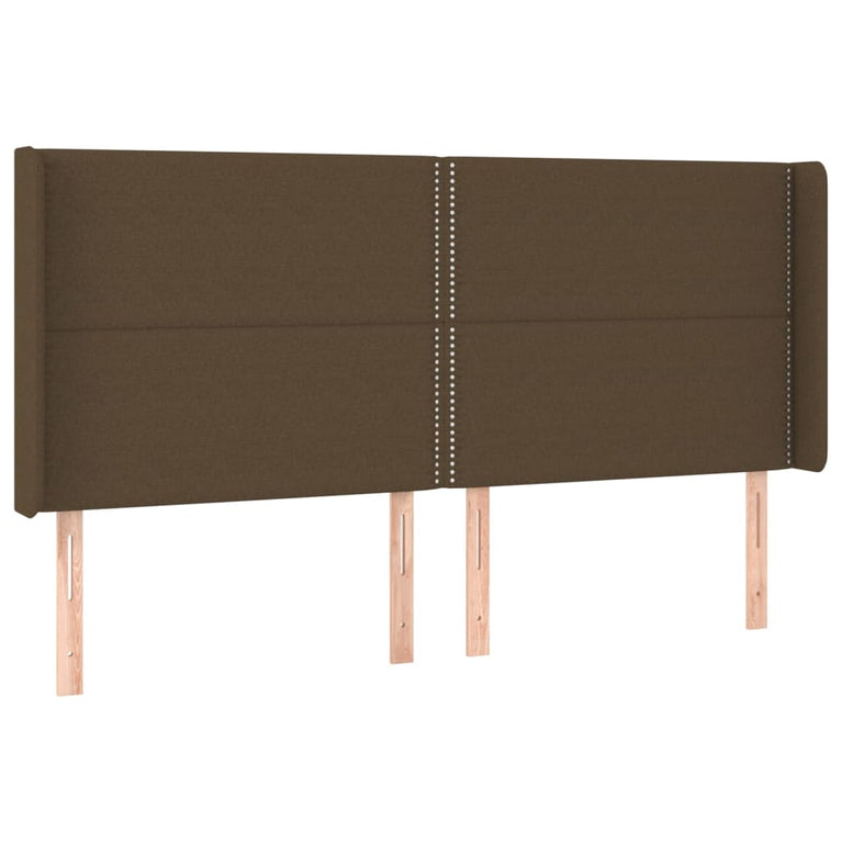 Boxspring met matras en LED stof donkerbruin 160x200 cm