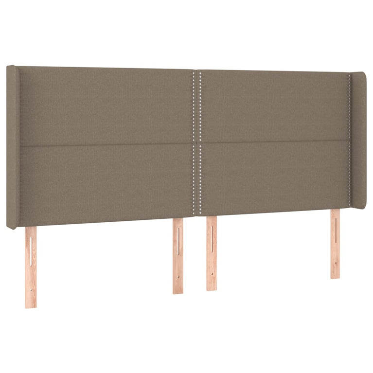 Boxspring met matras en LED stof taupe 160x200 cm